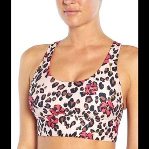 Wildfox✨Natural & Bright Coral Wild Leopard Chris Sports Bra